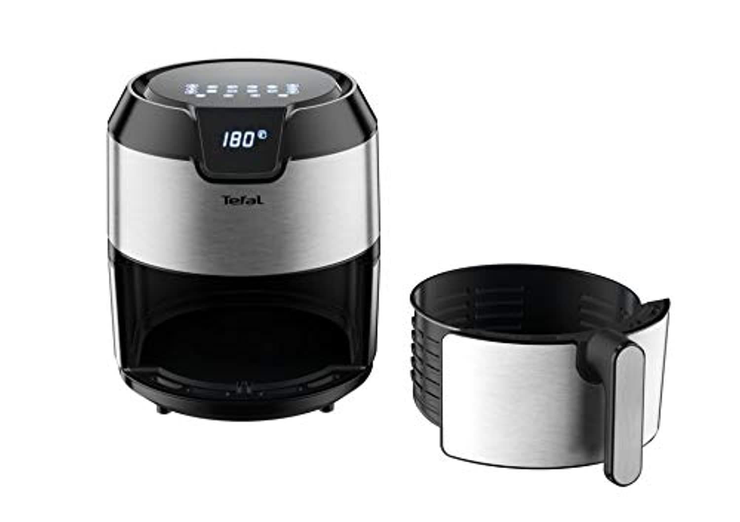 Tefal Easy Fry Digital Interface 4.2 L Oil-Less Fryer, Silver, Metal/Stainless Steel مقلاة ايزي فراي بدون زيت من تيفال بواجهة رقمية وسعة 4.2 لتر ولون فضي Tefal Easy Fry Digital Interface 4.2 L Oil-Less Fryer, Silver, Metal/Stainless Steel مقلاة ايزي فراي بدون زيت من تيفال بواجهة رقمية وسعة 4.2 لتر ولون فضي
